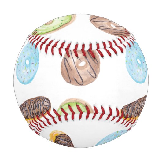 Wasserfarben Eclair Donuts Fun Whimiscal Sweet Baseball (Rückseite)