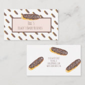 Wasserfarben-Eclair Donuts Handgemalte Bäckerei Visitenkarte (Vorne/Hinten)