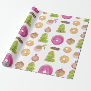 Wasserfarben-Eclairs Donuts Fun Whimiscal Sweet Geschenkpapier