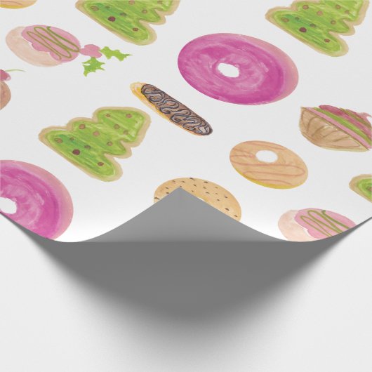 Wasserfarben-Eclairs Donuts Fun Whimiscal Sweet Geschenkpapier (Ecke)