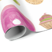 Wasserfarben-Eclairs Donuts Fun Whimiscal Sweet Geschenkpapier (Rolleneckpunkt)
