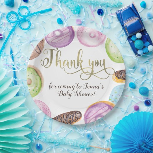 Wasserfarben-Eclairs Donuts Fun Whimiscal Sweet Pappteller (Party)