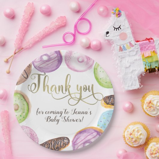 Wasserfarben-Eclairs Donuts Fun Whimiscal Sweet Pappteller (Party)