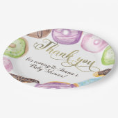 Wasserfarben-Eclairs Donuts Fun Whimiscal Sweet Pappteller (Schrägansicht)