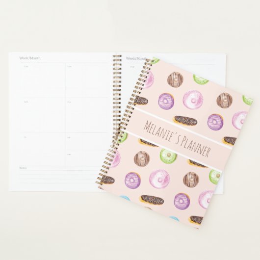 Wasserfarben-Eclairs Donuts Fun Whimiscal Sweet Planer (Anzeige)