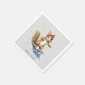Wasserfarben-Eichhörnchen Skateboard Napkins Serviette (Ecke)