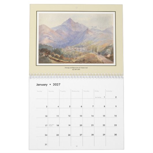 Wasserfarben einer viktorianischen Dame Kalender (Jan 2027)