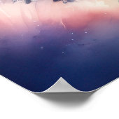 Wasserfarben-Einhorn II Poster (Ecke)