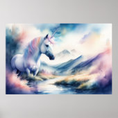 Wasserfarben-Einhorn II Poster (Vorne)