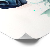 Wasserfarben Einhorn in Candy Colors Poster (Ecke)