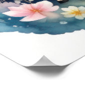 Wasserfarben-Einhorn in Weich-Pastellen III Poster (Ecke)