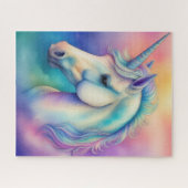 Wasserfarben Einhorn in weichen Pastellen Puzzle (Horizontal)