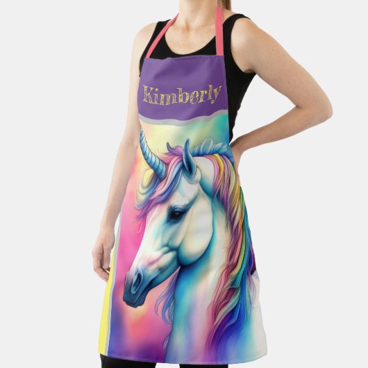 Wasserfarben Einhorn in weichen Pastellen Schürze (InSitu)