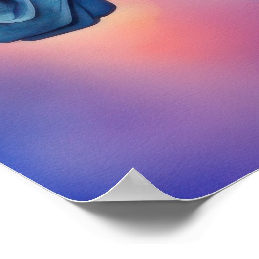 Wasserfarben-Einhorn in weichen Pastellen VII Poster (Ecke)