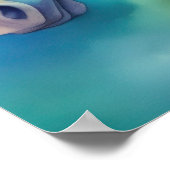 Wasserfarben-Einhorn in weichen Pastellen VIII Poster (Ecke)