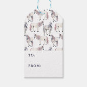 Wasserfarben Einhorn Märchenmuster Geschenkanhänger (Vorderseite)