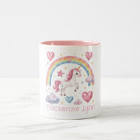 Wasserfarben-Einhorn und Regenbogen mit individuel