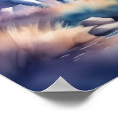 Wasserfarben-Einhorn V Poster (Ecke)