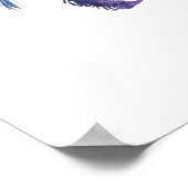 Wasserfarben-Einhornplakat Poster (Ecke)