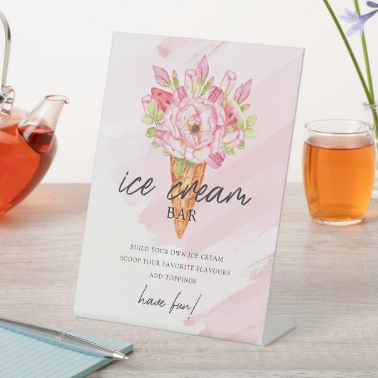 Wasserfarben-Eiscreme-Bar Sockelschild (In Situ)