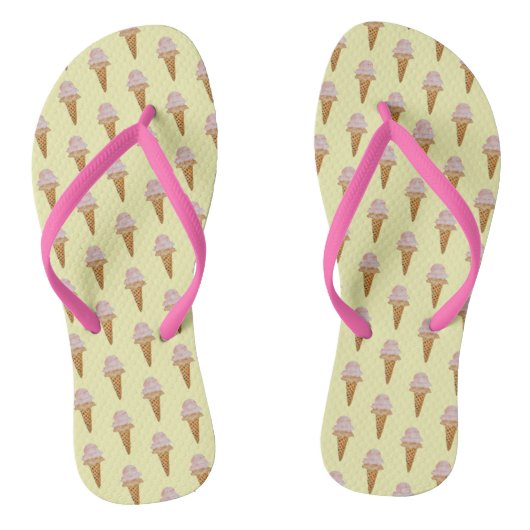 Wasserfarben Eiscreme Flip Flops (gelb) Badesandalen (Fußbett)
