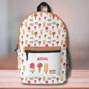 Wasserfarben-Eiscreme & Popsicles Personalisiert Bedruckter Rucksack