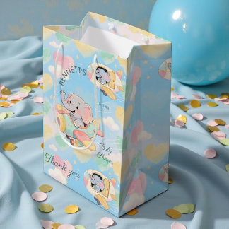Wasserfarben-Elefanten-Flugzeug-Geschenktasche für Mittlere Geschenktüte