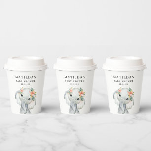Wasserfarben-Elefantenbaby-Dusche Party Pappbecher