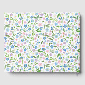 Wasserfarben Elegante Blumen Signature Wedding Gästebuch (Rückseite)