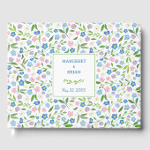 Wasserfarben Elegante Blumen Signature Wedding Gästebuch (Vorderseite)