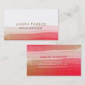 Wasserfarben Eleganter Minimal Subtile Rosa Spritz Visitenkarte (Vorne/Hinten)
