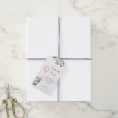 Wasserfarben Elephant Pink Floral Girl Babydusche Geschenkanhänger (Mit Garn)