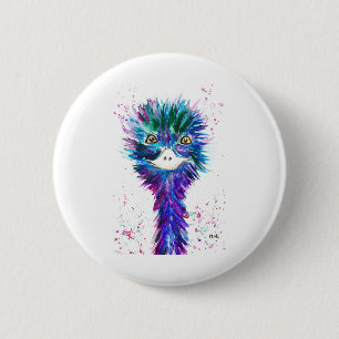 Wasserfarben-Emu Button
