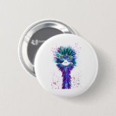Wasserfarben-Emu Button (Vorne & Hinten)