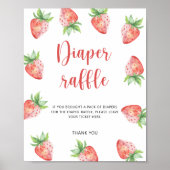 Wasserfarben-Erdbeere - Windelpreisraffination Poster (Vorne)