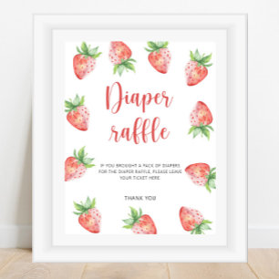 Wasserfarben-Erdbeere - Windelpreisraffination Poster