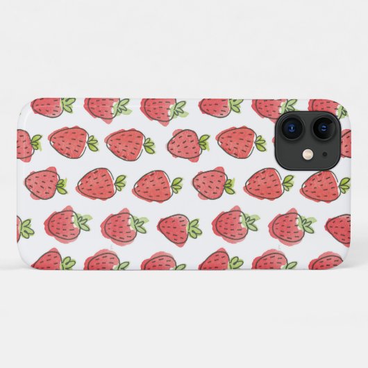 Wasserfarben Erdbeeren Case-Mate iPhone Hülle (Rückseite (Horizontal))