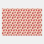 Wasserfarben Erdbeeren Fruchtmuster Geschenkpapier Set (Vorderseite)
