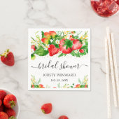 Wasserfarben Erdbeeren und Blume Brautparty Serviette (Beispiel)
