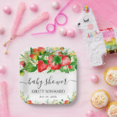 Wasserfarben Erdbeeren und Blume Kinderdusche Pappteller (Party)
