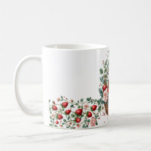 Wasserfarben-Erdbeerkorb Farmhouse Kaffeetasse
