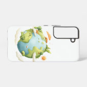 Wasserfarben Erde - Cartoon Erde mit Naturelemente Samsung Galaxy Hülle (Rückseite (Horizontal))