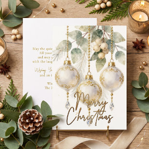 Wasserfarben-Eukalyptus-Gold-Ornament Weihnachten