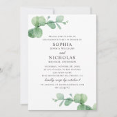 Wasserfarben-Eukalyptus. Greenery-Party Einladung (Vorderseite)