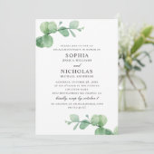 Wasserfarben-Eukalyptus. Greenery-Party Einladung (Stehend Vorderseite)