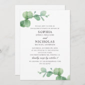 Wasserfarben-Eukalyptus. Greenery-Party Einladung (Vorne/Hinten)