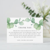 Wasserfarben-Eukalyptus. Grüne Hochzeit danke Karte (Stehend Vorderseite)