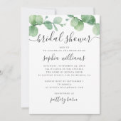Wasserfarben-Eukalyptus. Grünes Brautparty Einladung (Vorderseite)