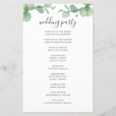 Wasserfarben-Eukalyptus. Hochzeit mit eleganten Sc (Rückseite)