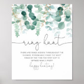 Wasserfarben-Eukalyptus-Ring-Suche-Junggesellinnen Poster (Vorne)